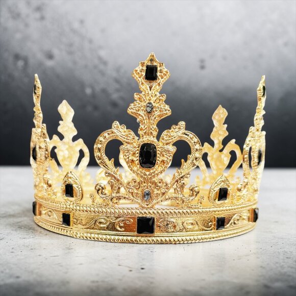 gold crown black crystal crown royal king crown regal crown medieval crown